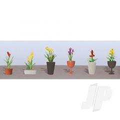 JTT 95567 Assorted Potted Flower Plants 2 HO-Scale (6 pack)