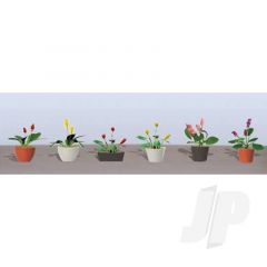 JTT 95569 Assorted Potted Flower Plants 3 HO-Scale (6 pack)