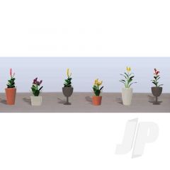 JTT 95571 Assorted Potted Flower Plants 4 HO-Scale (6 pack)