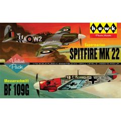 Lindberg 1:72 Scale Spitfire/Me109 - 2 Pack LN445