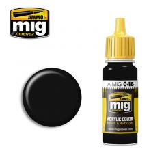 Ammo Mig Jimenez Acrylic 17ml Paint MATT BLACK  (F-282)