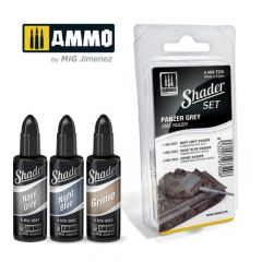 Ammo Mig Shader Set Panzer Grey 3 jar 10mL