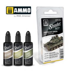 Ammo Mig Shader Set American Green 3 jar 10mL