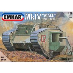 Plastic Kit Emhar 1:72 Scale Mk IV Male WW1 Heavy Battle Tank EM5001