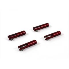 Miracle RC Metal Clevis for 2mm Push Rod Red 4 pcs