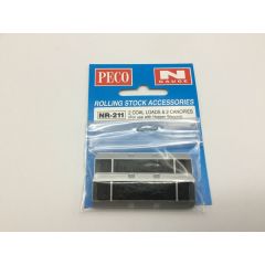 Peco NR-211 2 Coal Loads and 2 Canopies For Hopper Wagons N Gauge