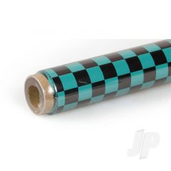 2m Oracover Fun-4 Small Chequered Turquoise/Black