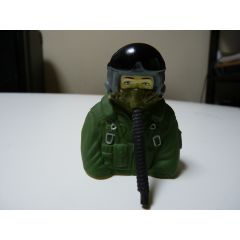 1:7 Scale Jet pilot bust -  Fully Painted In Green Suit With Mask and Hose