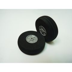 Foam Treaded Wheels with plastic hub 65 x 18 Pair