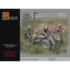 German Infantry 75mm le IG18 Gun with Crew 1:72