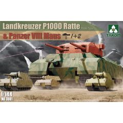 WWII Landkreuzer P1000 Ratte & Pz VIII Maus (1 + 2) 1:144