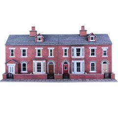 Metcalfe PO274 Low Relief Red Brick Terraced House Fronts - 00 Gauge