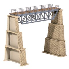 Ratio 240 Steel truss bridge with stone piers  plastic kit N