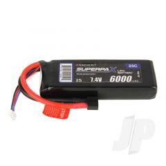 LiPo 2S 6000mAh 7.4V 25C HCT