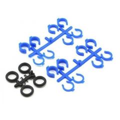 RPM Quick Adjust Spring Clips fits most Associated shocks neon blue 70225