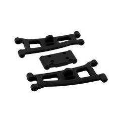 ASSOC GT2/SC10 FRONT A-ARMS & BULKHEAD - BLACK