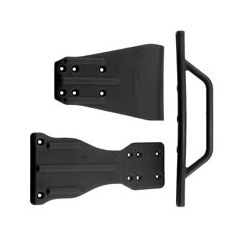 RPM SC10 FR. BUMPER  SKIDPLATE & CHASSIS BRACE - BLACK