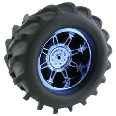 T-MAXX/SAV/MGT  MONSTER SPIDER  BLUE CHROME WHEELS