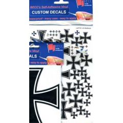 Becc A5 Size Assorted German Iron Cross - precut LUFT01 -5 to 50mm