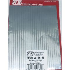 KNS16134 .002in Thick .187in Spacing 5x7in Crimped Aluminium Corrugated Sheet (2 pcs)