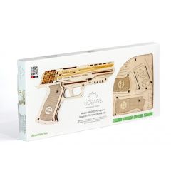 UG70047 Ugears Model wooden puzzle Wolf-01 Handgun – DIY 3D mechanical model KIT