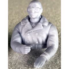 Microaces Unpainted 3D Printed Pilot - 1/24th Scale - Goggles on - German