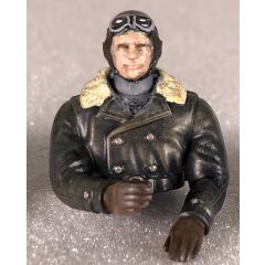 Microaces Unpainted 3D Printed Pilot - 1/24th Scale - Goggles off- German