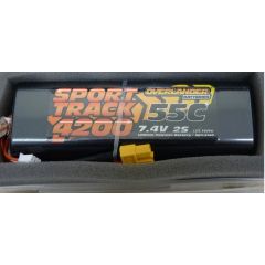 4200mAh 2S 7.4v 55C LiPo Battery in Hard Case - Overlander Sport Track - EC3