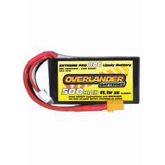 Overlander 500mAh 11.1V 3S 80C Extreme Pro LiPo Battery