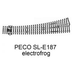 Peco SL-E187 Curved Turnout Large Radius Left Hand 00 Gauge