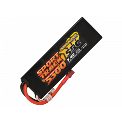 Sport Track 5300mAh 2s 55c 7.4V Lipo Hard Case Battery EC5 