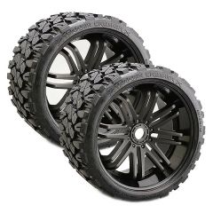 SWEEP TERRAIN CRUSHER BELTED TYRE BLACK 17MM WHEELS 1/2 OFFS