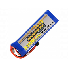 Lipo Batteries 3350mAh 2S 7.4v 35C Supersport- SKU 2569