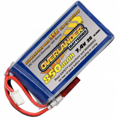 Lipo Batteries 850mAh 2S 7.4v 35C Supersport - BEC Connector 