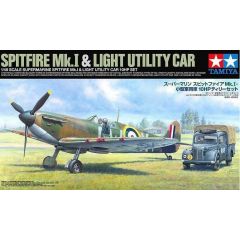 Tamiya 1/48 Supermarine Spitfire Mk.I & Light Utility Car 10HP Set 25211