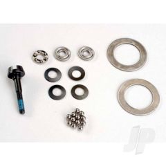 Pro-diff rebuild kit contains: diff shaft / belleville spring washers (4pcs) / diff rings (2pcs) / thrust washers (2pcs) / thrust bearing / hard carbide diff balls (12pcs)