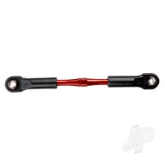 Turnbuckle aluminium (red-anodized) camber link rear 49mm (1pc) (assembled with rod ends & hollow balls) (See part 3741X for complete camber link set)