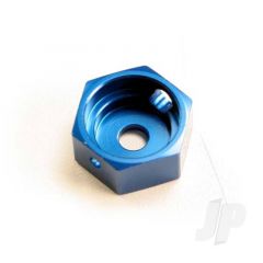 Brake adapter hex aluminium (blue) (for T-Maxx steel constant-velocity center driveshafts)