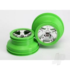 Wheels SCT chrome green beadlock style dual profile (2.2in outer 3.0in inner) (2pcs) (2WD front only)