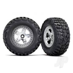 Tyres & wheels assembled glued (SCT satin chrome beadlock style wheels Kumho Tyres foam inserts) (2) (2WD front)