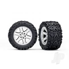 Tyres & Wheels assembled glued (2.8in) (RXT satin chrome wheels Talon Extreme Tyres foam inserts) (4WD electric front & rear 2WD electric front only) (2pcs) (TSM rated)