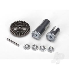 Gear set Differential metal (output gears (2pcs) / spider gears (4pcs) / ring 35T (1pc) / 2x14.8mm pin (1pc))