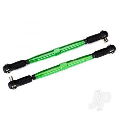 Toe links X-Maxx (Tubes green-anodized 7075-T6 aluminium stronger than titanium) (157mm) (2pcs) / rod ends assembled with steel hollow balls (4pcs) / aluminium wrench 10mm (1pc)