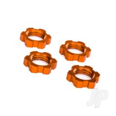 Wheel nuts splined 17mm serrated (orange-anodized) (4)