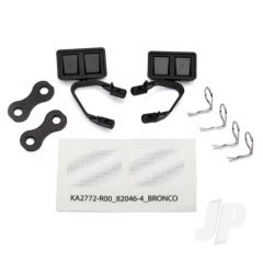 Mirrors side black (left & right) / retainers (2pcs) / body clips (4pcs) (fits #8010 body)