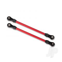 Suspension links front lower red (2pcs) (5x104mm powder coated steel) (assembled with hollow balls) (for use with #8140R TRX-4 Long Arm Lift Kit)