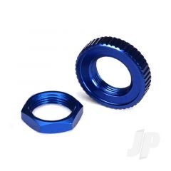 Servo saver nuts aluminium blue-anodized (hex (1pc) serrated (1pc))