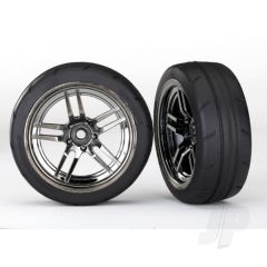 Tyres & Wheels assembled glued (split-spoke black chrome wheels 1.9in Response Tyres) (front) (2pcs)