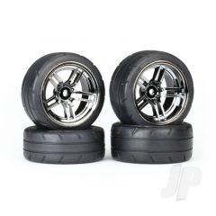 Tyres & Wheels assembled glued (split-spoke black chrome wheels 1.9in Response Tyres foam inserts) (front (2pcs) rear (extra wide) (2pcs)) (VXL rated)