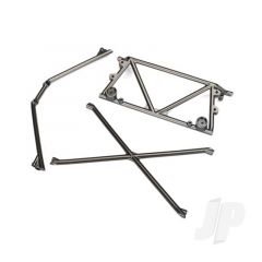 Tube chassis center support / cage top / rear cage support (satin black chrome-plated)